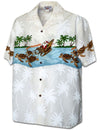 Santa Honu Ride Hawaiian Christmas Shirt White