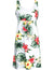 Short Adjustable Waist Tie Hawaiian Dress Lihue Hibiscus White