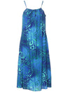 Midi Dress Front Tie Straps Tribal Tiare Navy
