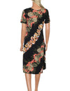 Pineapple Panel Short Rayon Dress with Sleeves