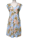 Classic Orchids Short Hawaiian Dress with Cap Sleeves