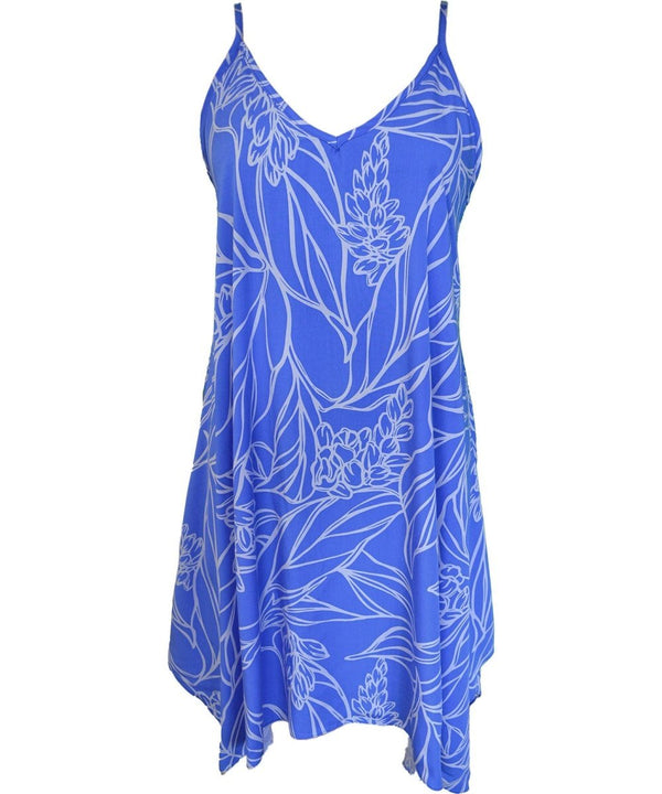 Short Hawaiian Dress with Scarf Hem Kalena Peri
