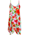 Short Dress with Scarf Hem Mega Hibiscus