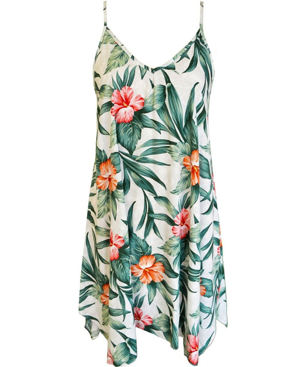 Short Dress with Scarf Hem Pua Nani White