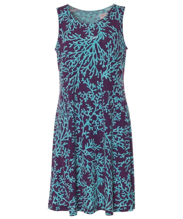 Short Knit Hawaiian Dress Pacific Reef Purple