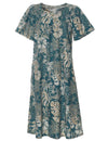 Short Hawaiian Muumuu Dress Kalokoi Forest