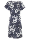 Short Muumuu Dress Crack Hibiscus Gray Two Palms