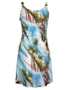 Short Hawaiian Dress Hana Hou Rayon Blue