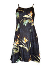 Bamboo Paradise Spaghetti Strap Hawaiian Dress in Black Black