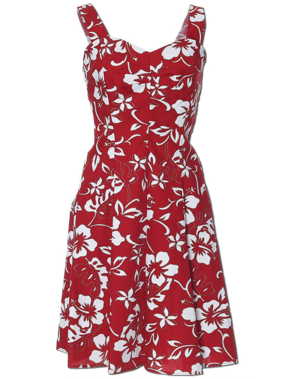Short Sundress Smock Back Classic Hibiscus Pareo
