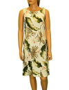 Sleeveless Hawaiian Short Dress Orchids Creation Cream Royal Creations