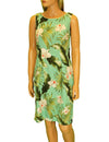 Sleeveless Hawaiian Short Dress Orchids Creation Green Royal Creations