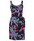 Short Sarong Dress Elastic Back Jungle Bird Black