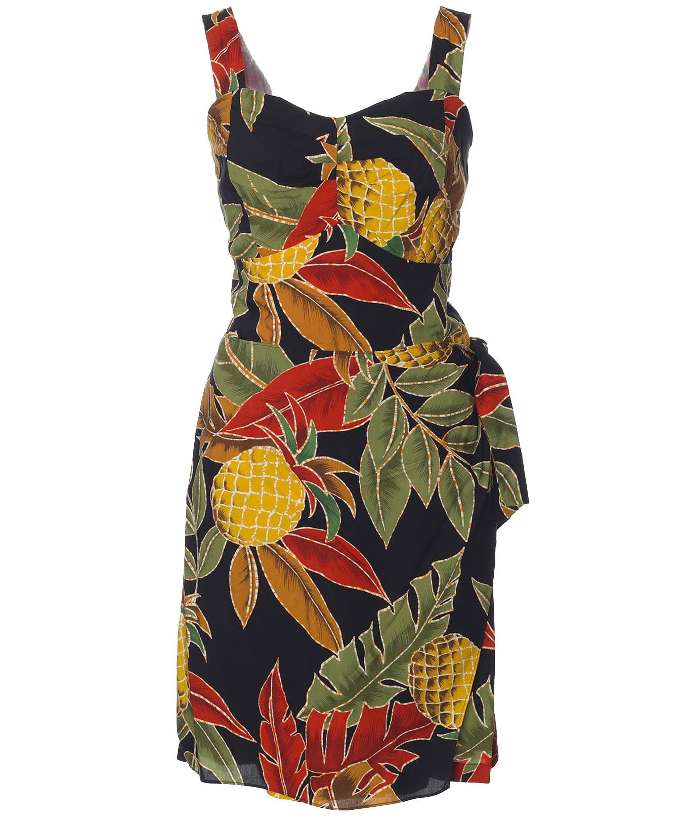 Vintage Tiki Dress Sarong Dress Retro Short Sarong Dress Elastic Back Retro Pineapples Olive XL Vintage Tiki Dress Sarong Dress Retro Short Sarong Dress Elastic Back Retro Pineapples Olive XL
