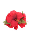 Three Silk Red Hibiscus Flower Cluster Hair Clip Red