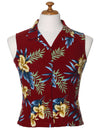 Red Sleeveless Women's Blouse Aloha Okalani Red