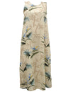 Sleeveless Hawaiian Dress Ankle Length Bamboo Paradise Cream