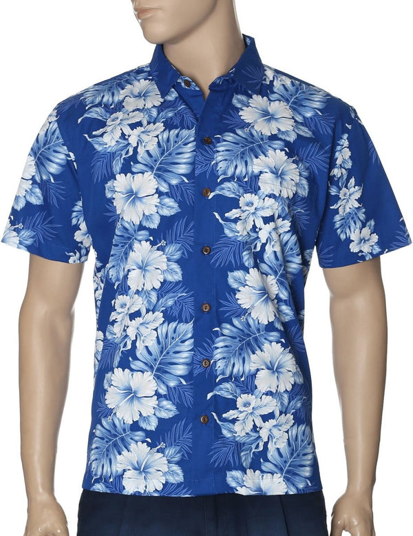 Slim Fit Hawaiian Shirt Haku Laape Royal KY