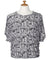 Fan Palms Dolman Sleeve Slit Hawaiian Blouse Top Gray Mae Young Designs