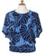 MONSTERA Dolman Sleeve Slit Hawaiian Blouse Top Navy Mae Young Designs