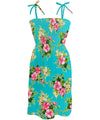 Smock Hawaiian Dress Pua Moe Turquoise