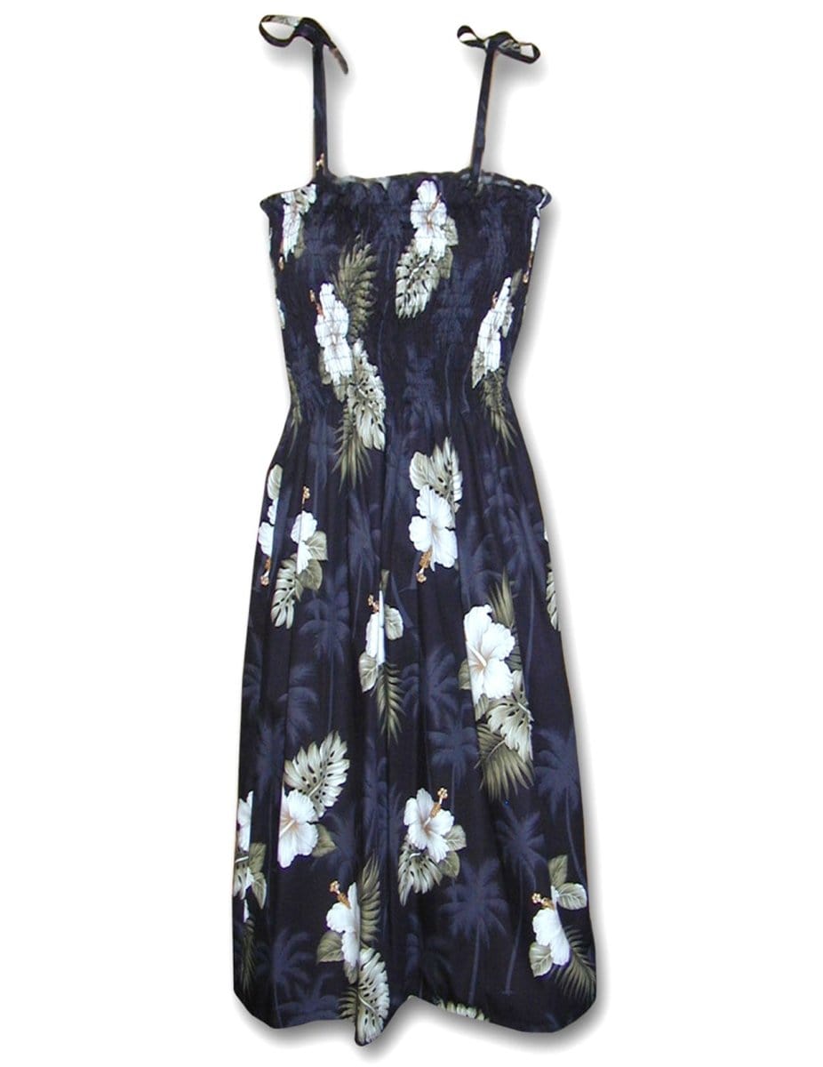 Smock Tube Top Midi Dress Ka Pua Black / Fits XS to XL (2-16) Smock Tube Top Midi Dress Ka Pua Black / Fits XS to XL (2-16)