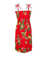 Smocked Hawaiian Dress Birds of Paradise Red