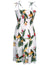 Smocked Hawaiian Dress Birds of Paradise White