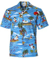 Snowman Hawaii Vacation Christmas Shirt Blue