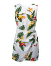Birds of Paradise Short Summer Sarong Rayon Dress White RJC