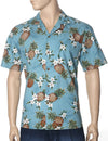 Sunny Pineapples Aloha Shirt Light Blue KY