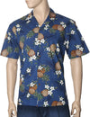 Sunny Pineapples Aloha Shirt Navy KY