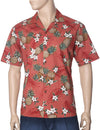Sunny Pineapples Aloha Shirt Rust KY