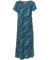 Maxi Long Hawaiian Dress Signature Lei with Sleeves Teal Mae Young Designs