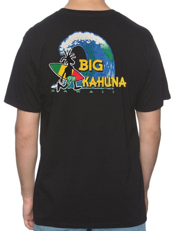 The Big Kahuna Waves Men T-shirt Black Shaka Time Hawaii