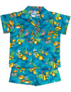 Toddler Boy's Clothes 2 Piece Cabana Set Fish Explorer Turquoise