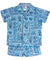 Toddler Boy's Hawaiian Clothes Set Kalaka Tribal Blue