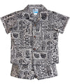 Toddler Boy's Hawaiian Clothes Set Kalaka Tribal Charcoal