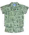 Toddler Boy's Hawaiian Clothes Set Kalaka Tribal Green
