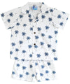 Toddler Boy's Hawaiian Clothes Set Mini Palms Blue
