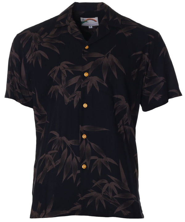 Tropical Bamboo Hawaiian Shirt Black Paradise Found