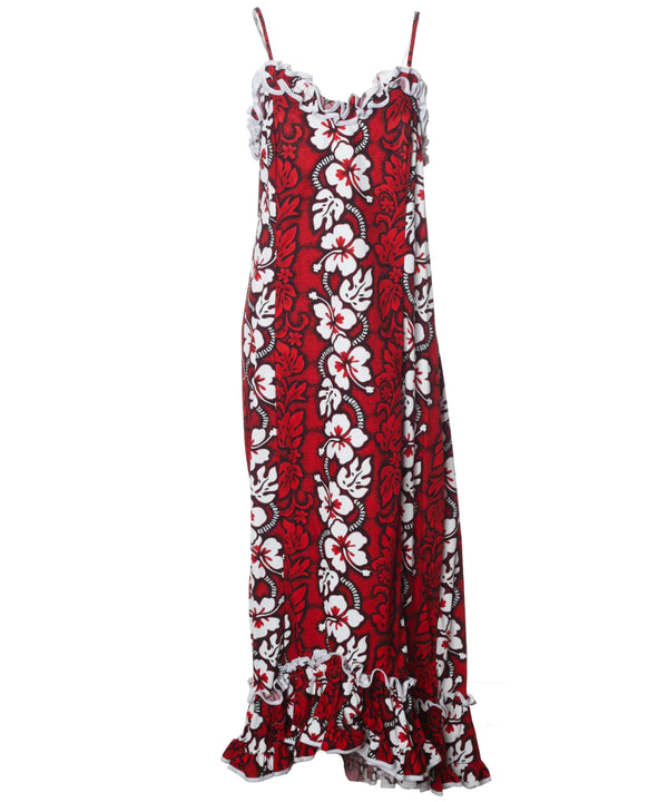 Long Muumuu Spaghetti Straps Designs Red