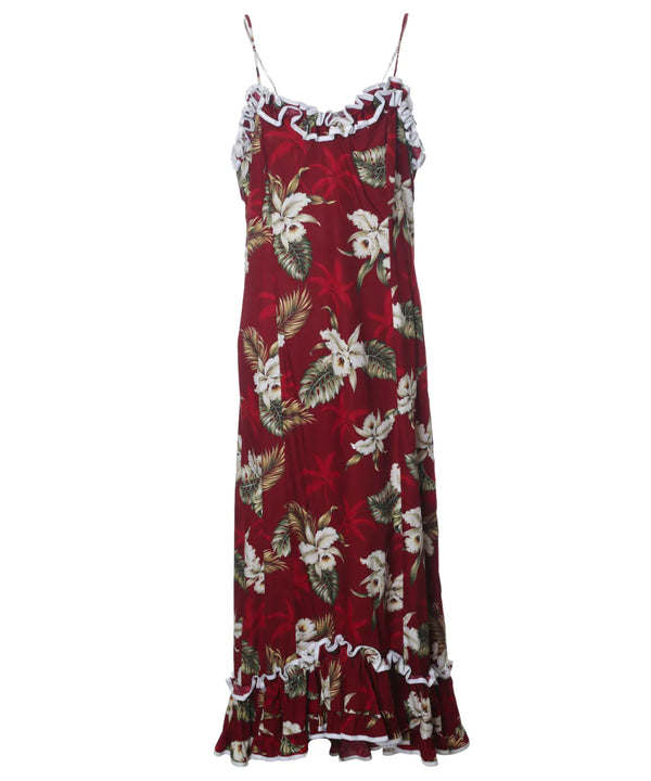 Long Muumuu Spaghetti Straps Designs Red