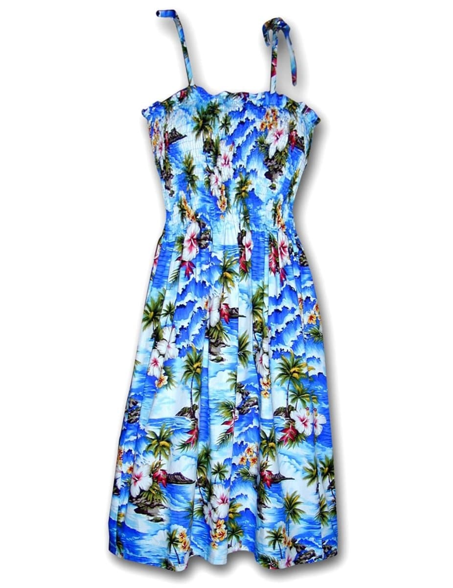 Hawaiian Blue Sunset Tube Sun Dress