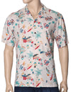 Vintage Aloha Hawaiian Shirt Cream Two Palms