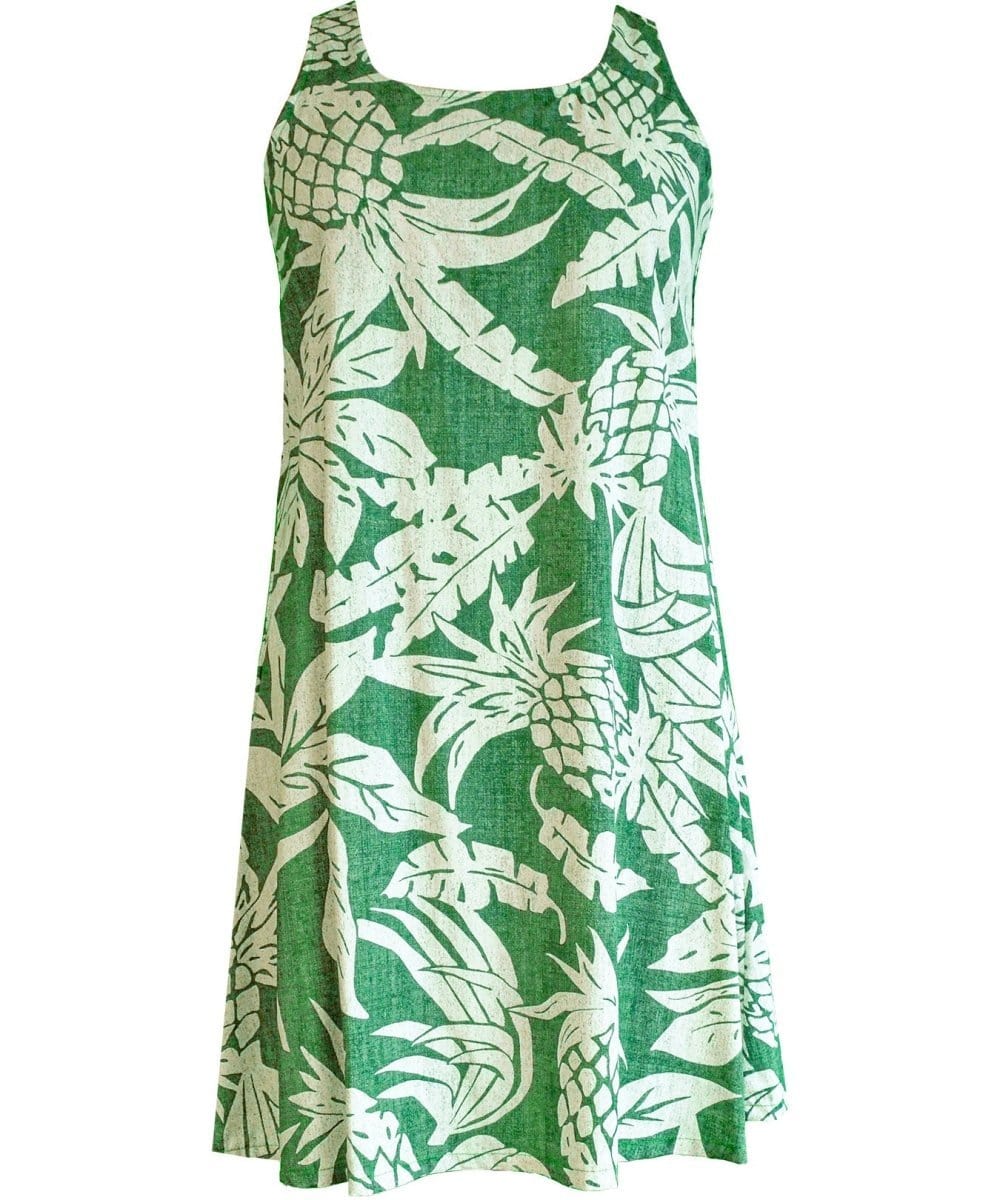 Viva Pineapples A-Line Back Cutout Dress Sage / XL Viva Pineapples A-Line Back Cutout Dress Sage / XL