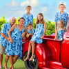 Family clothes to match with pineapples designs in rayon fabric made in Hawaii