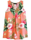 Wailana Inverted Pleat Top with V-Neck Coral RJC
