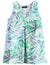 Watercolors Palms Inverted Pleat Top with V-Neck Green RJC