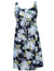 White Tiare Short Adjustable Waist Tie Hawaiian Dress Black
